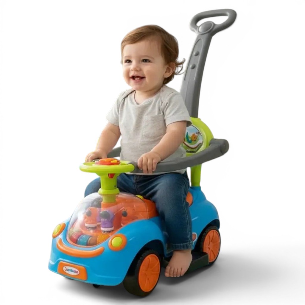Carro Montable Infantil Hipopotamo Azul-Naranja - Imagen 3