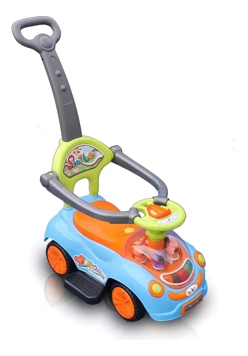 Carro Montable Infantil Hipopotamo Azul-Naranja