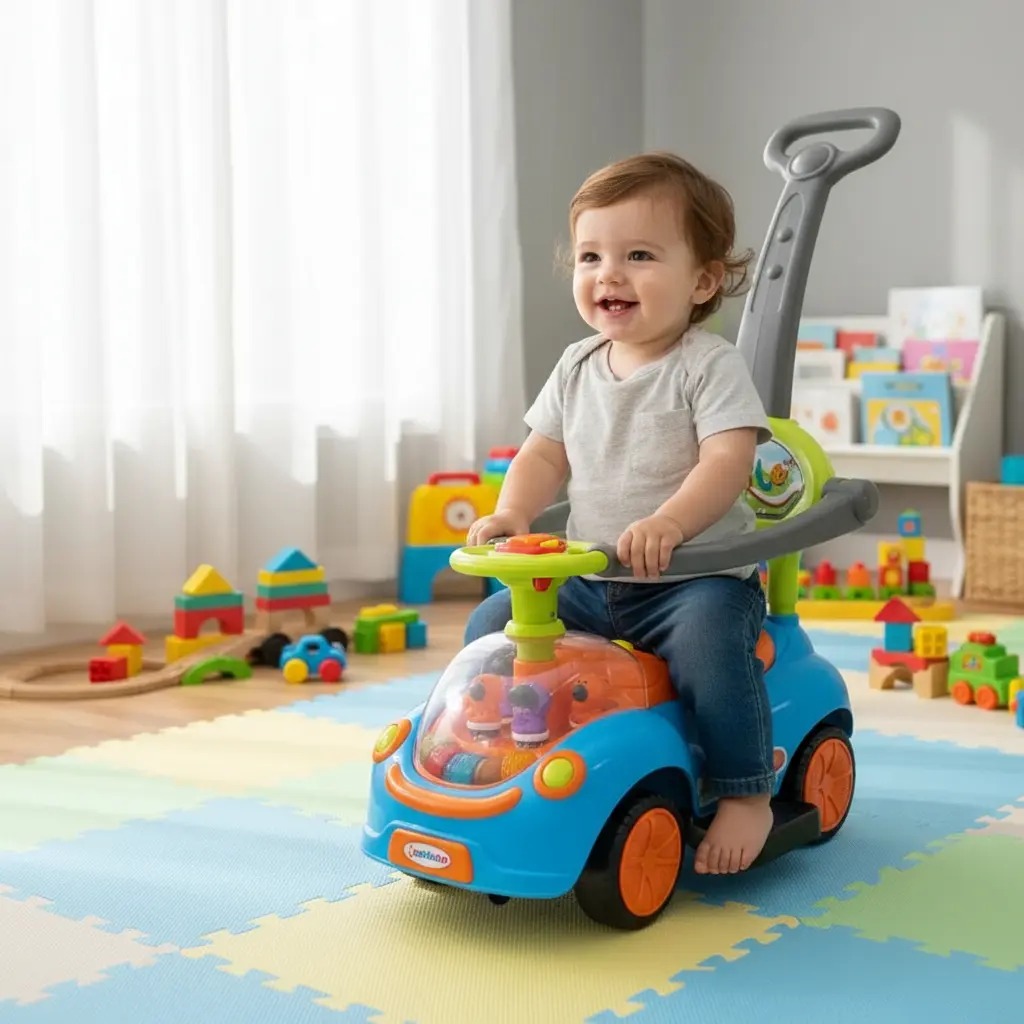 Carro Montable Infantil Hipopotamo Azul-Naranja - Imagen 6