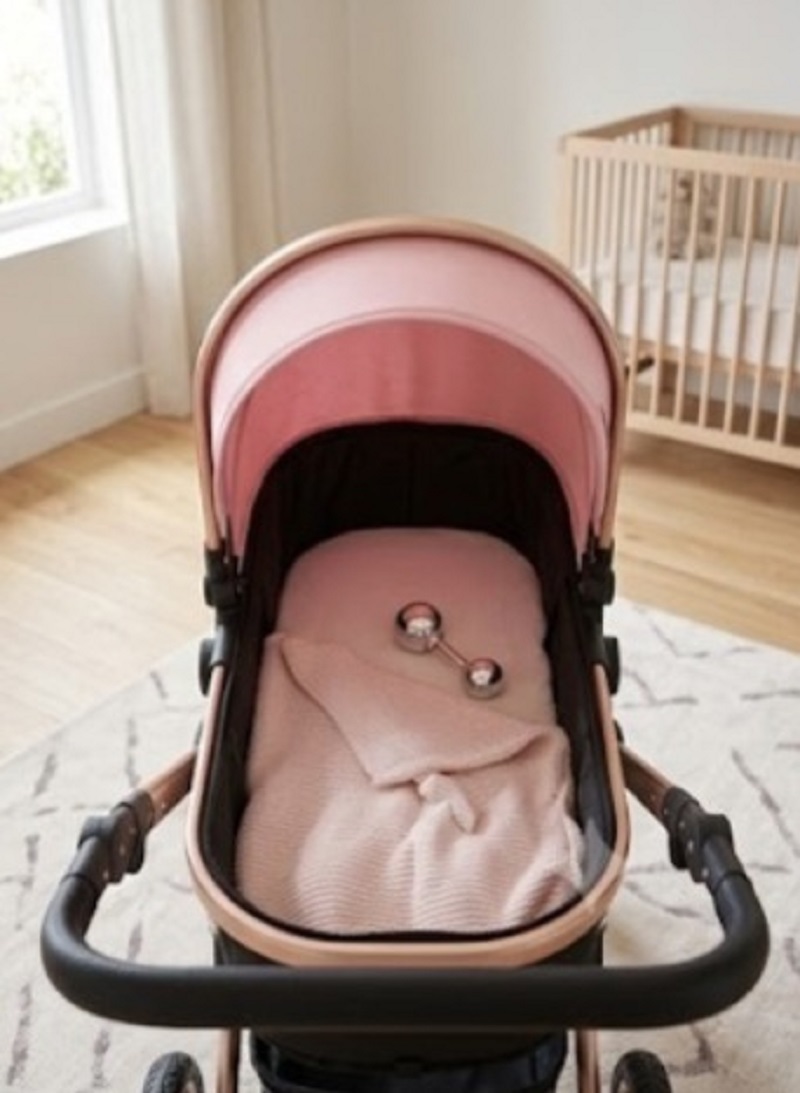 Coche Paseador Bebe Hermosos Europeo Niña Travel System Rosado - Imagen 3