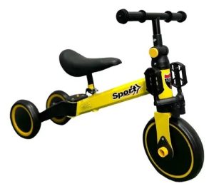 Triciclo Bebe Niño Niña Bebes Paseador Montable 5 en 1 amarillo - Imagen 2
