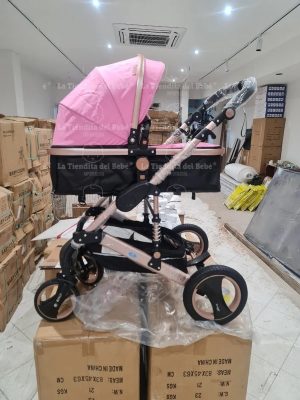 Coche Paseador Bebe Hermosos Europeo Niña Travel System Rosado - Imagen 3