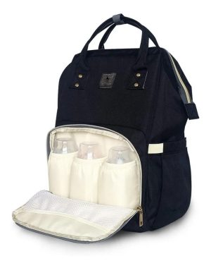 Pañalera Multifuncional Morral Bolso 1812  Negro - Imagen 2
