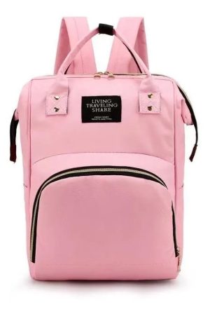 Pañalera Multifuncional Morral Bolso 1812 Rosada