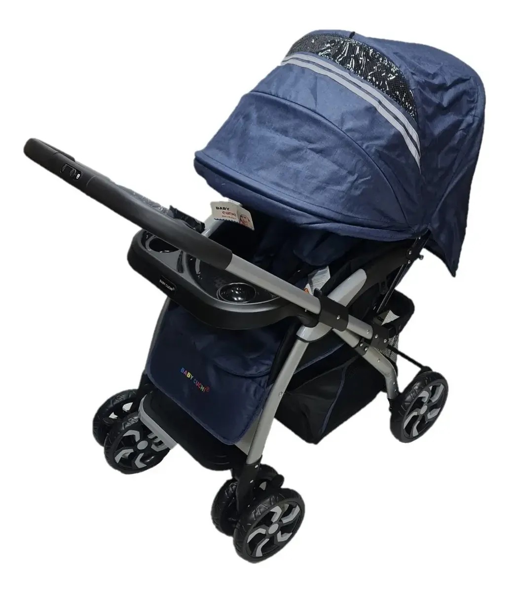 Coche Bebe Niño Lujoso Grande Espectacular Alta Calidad Azul - Imagen 2