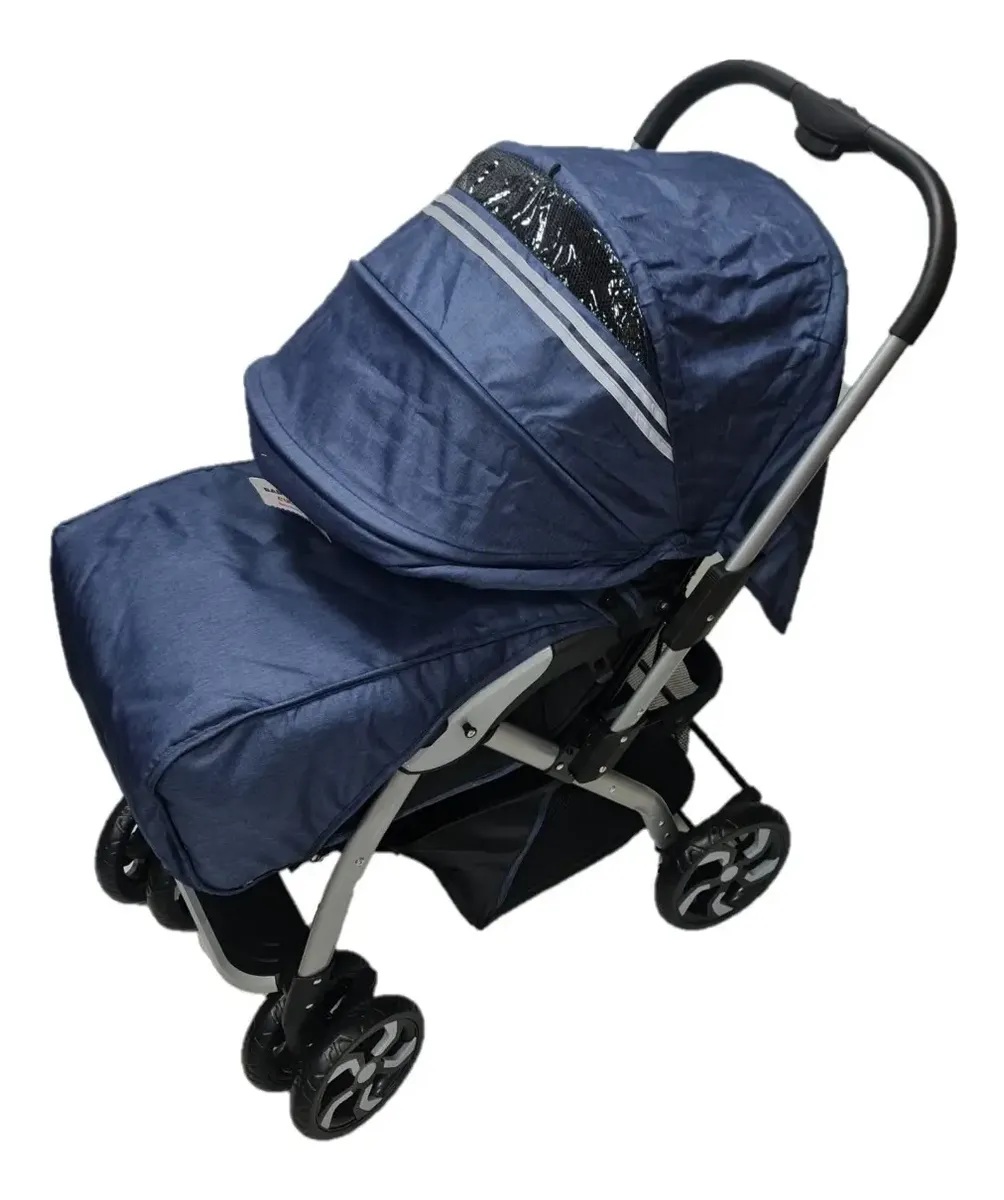 Coche Bebe Niño Lujoso Grande Espectacular Alta Calidad Azul - Imagen 3