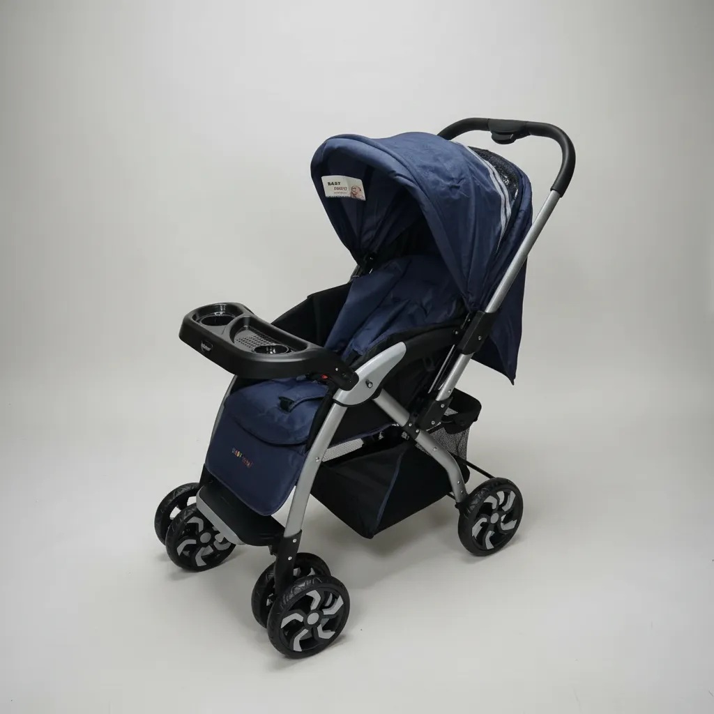Coche Bebe Niño Lujoso Grande Espectacular Alta Calidad Azul - Imagen 4