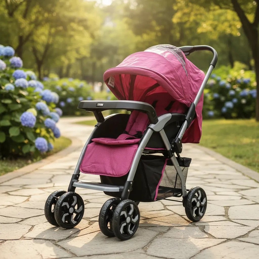 Coche Bebe Niño Lujoso Grande Espectacular Alta Calidad Rosado - Imagen 2