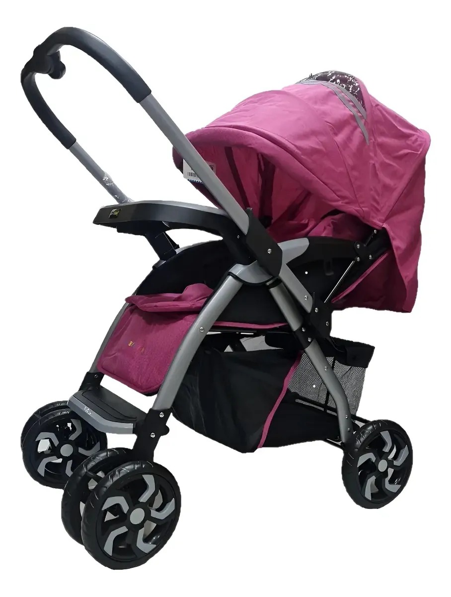 Coche Bebe Niño Lujoso Grande Espectacular Alta Calidad Rosado - Imagen 5