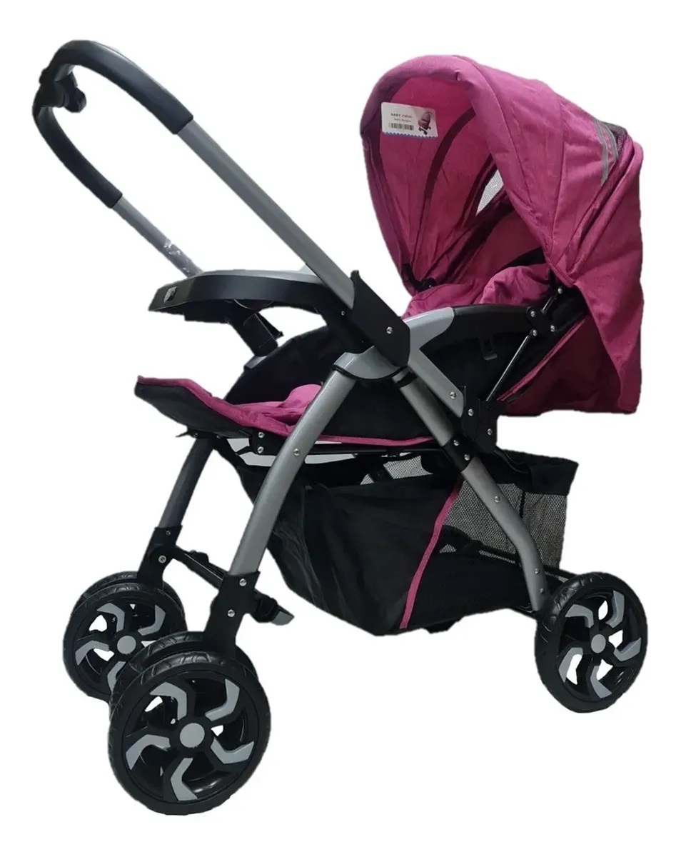 Coche Bebe Niño Lujoso Grande Espectacular Alta Calidad Rosado - Imagen 6