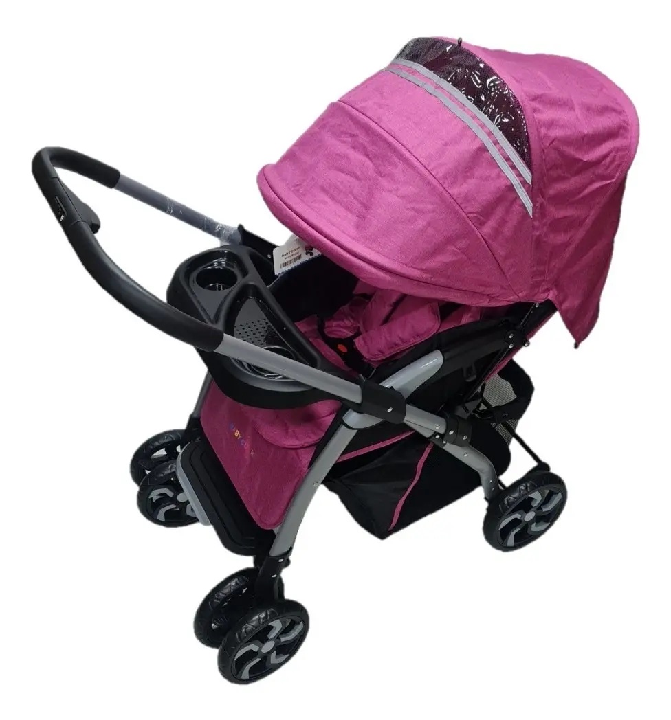 Coche Bebe Niño Lujoso Grande Espectacular Alta Calidad Rosado - Imagen 3