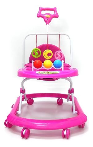 Caminador Bebe Musical Niño Niña Sonajeros Andadera Con Guia Rosado Oferta !