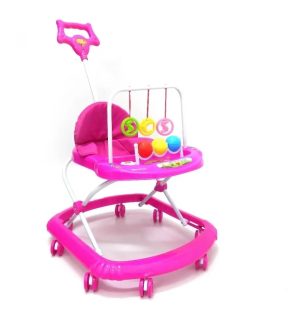 Caminador Bebe Musical Niño Niña Sonajeros Andadera Con Guia Rosado Oferta ! - Imagen 2