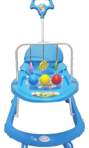 Caminador Bebe Musical Niño Niña Sonajeros Andadera Con Guia Azul Claro Oferta !