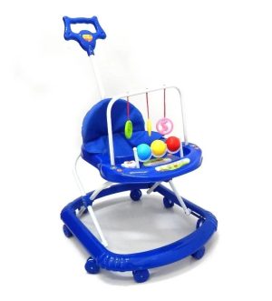 Caminador Bebe Musical Niño Niña Sonajeros Andadera Con Guia Azul Oscuro Oferta !