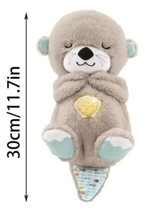 Peluche Realista Nutria Bebe Estimulacion Sensorial Sonido Beigue