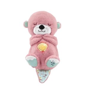 Peluche Realista Nutria Bebe Estimulacion Sensorial Sonido Rosado