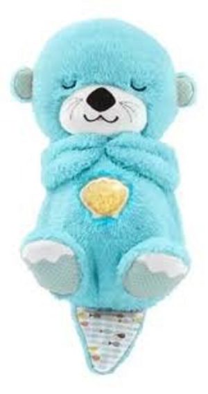 Peluche Realista Nutria Bebe Estimulacion Sensorial Sonido Azul