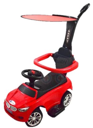 Carro Montable Moto Bebe Juguete Musical Paseador Happy Color ROJO - Imagen 2