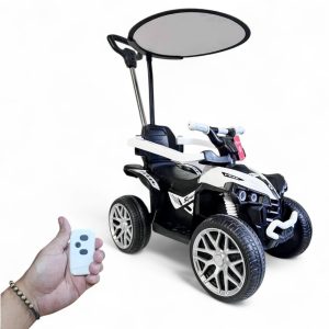 Carro Montable Bebe Paseador Musical Juguete Control 1-6 Años Electrico Ref. 1605 Llanta En Goma BLANCA