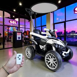 Carro Montable Bebe Paseador Musical Juguete Control 1-6 Años Electrico Ref. 1605 Llanta En Goma BLANCA - Imagen 3
