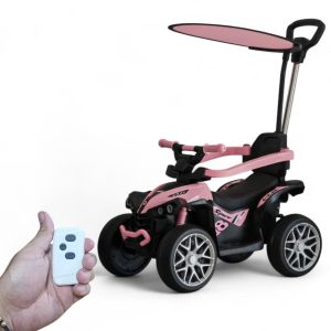 Carro Montable Bebe Paseador Musical Juguete Control 1-6 Años Electrico Ref. 1605 Llanta En Goma ROSADO