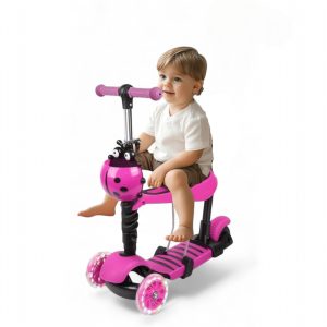 Patineta Scooter Monopatín 3 En 1 Niños Niñas 2 A 8 Años Escarabajo FUCSIA
