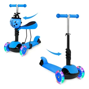Patineta Scooter Monopatín 3 En 1 Niños Niñas 2 A 8 Años Escarabajo  AZUL - Imagen 3