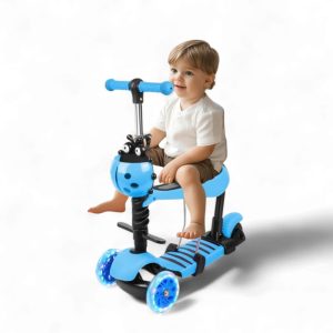 Patineta Scooter Monopatín 3 En 1 Niños Niñas 2 A 8 Años Escarabajo  AZUL