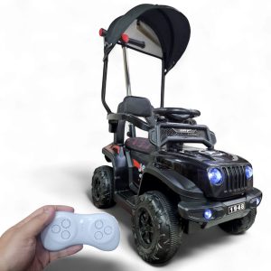 Carro Montable Bebe Paseador Musical Juguete Control 1-5 años JEEP NEGRO