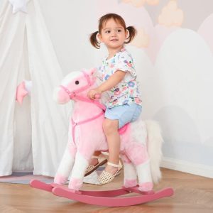 Caballo Mecedora Montable Niños Rosado - Imagen 4