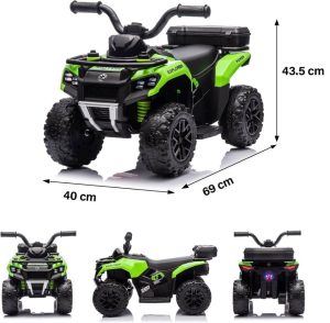 Moto Cuatrimoto Batería Eléctrica Niño Montable Bebe Juguete Verde de 1-4 años - Imagen 4