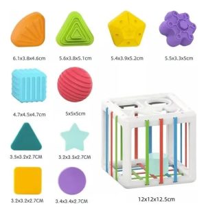 Cubo Estimulacion Sensorial Infantil Montessori Blanco Bebe Ref:HE0211 - Imagen 3