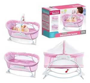 Silla Moisés Mecedora Con Vibración Musical Para Bebes Rosado - Imagen 4