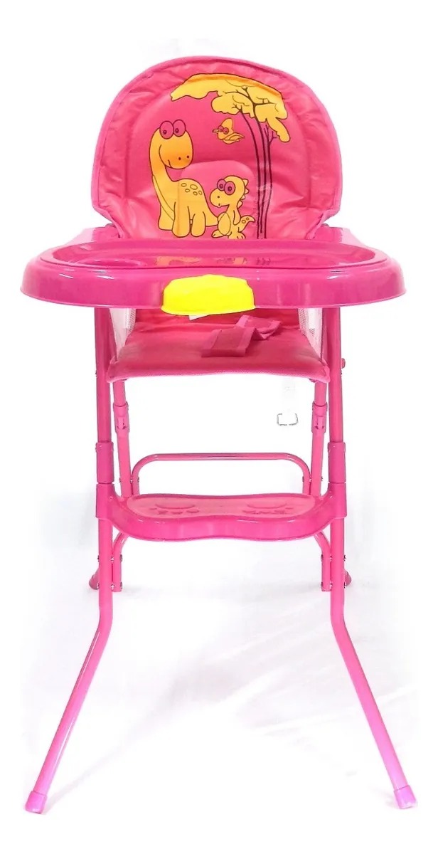 Comedor Bebe Plegable Dinosaurio Rosado Infantil - Imagen 2