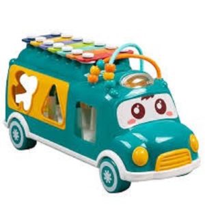Bus Xilófono Didáctico Juguete Bebe Infantil Encajar Musical Verde - Imagen 2