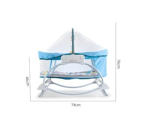 Silla Moisés Mecedora Con Vibración Musical Para Bebes Azul - Imagen 3