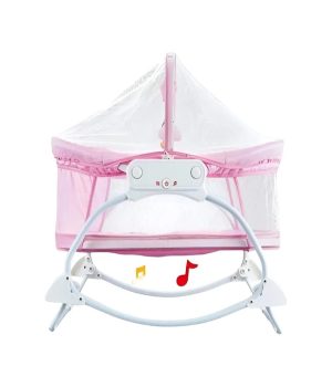 Silla Moisés Mecedora Con Vibración Musical Para Bebes Rosado - Imagen 2