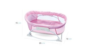 Silla Moisés Mecedora Con Vibración Musical Para Bebes Rosado - Imagen 3
