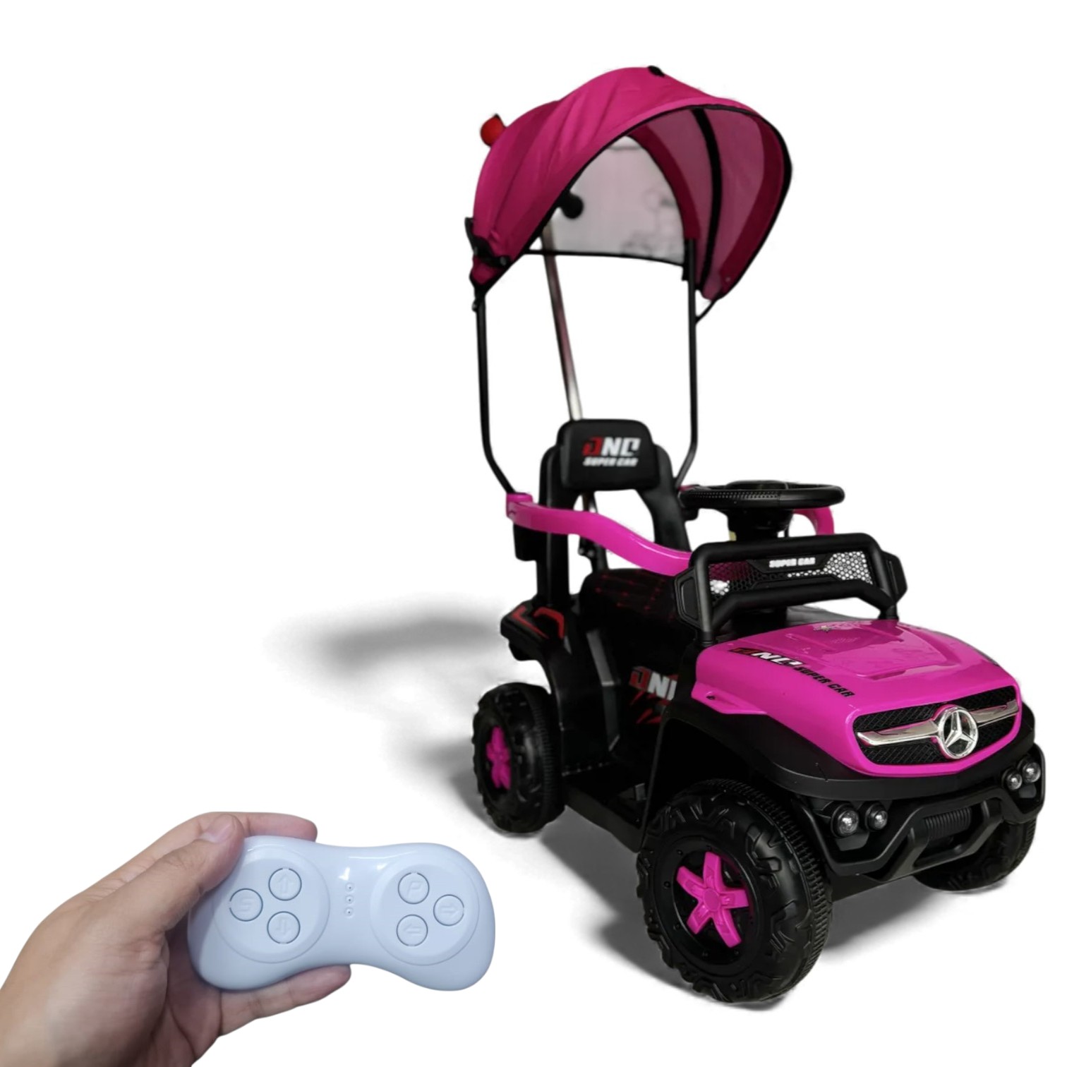 Carro Montable Bebe Paseador Musical Juguete Control 1-5 años MERCEDES FUCSIA