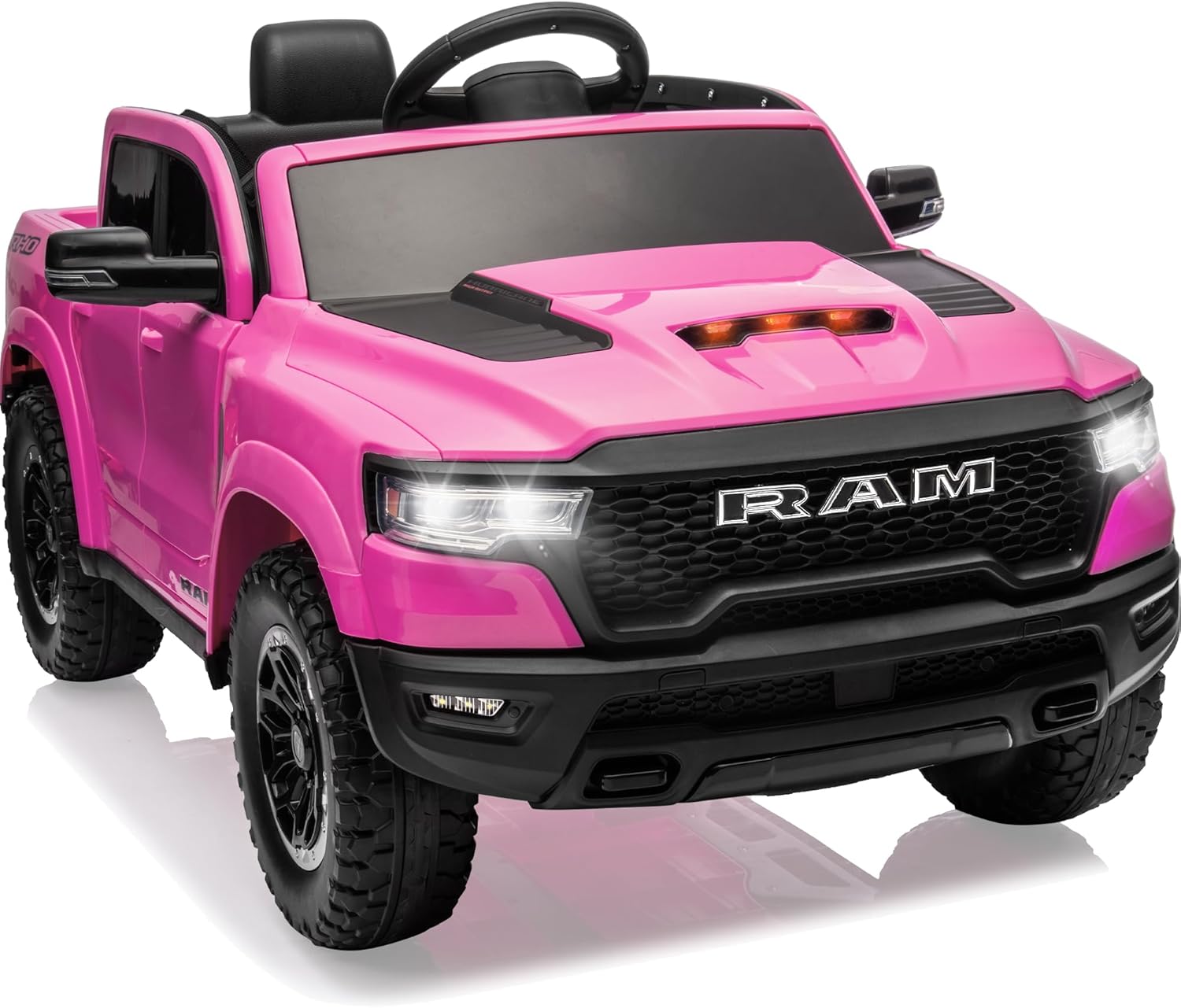 Carro Infantil Batería Eléctrico Campero DODGE RAM 24V 1-9 ROSADO