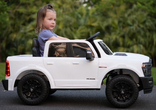 Carro Infantil Batería Eléctrico Campero DODGE RAM 24V 1-9 BLANCO - Imagen 6