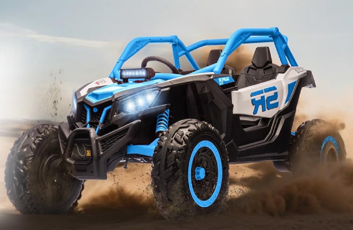 Carro Infantil Batería Eléctrico Campero Todo Terreno 1-12 AÑOS SR- RACING AZUL - Imagen 4