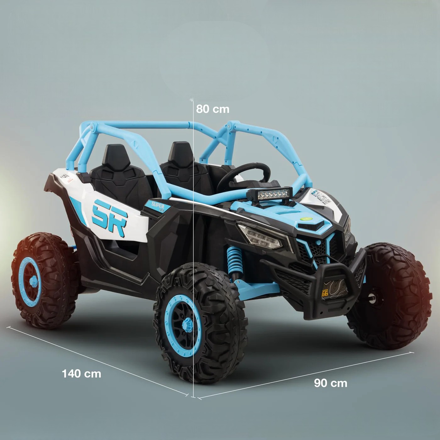 Carro Infantil Batería Eléctrico Campero Todo Terreno 1-12 AÑOS SR- RACING AZUL - Imagen 8