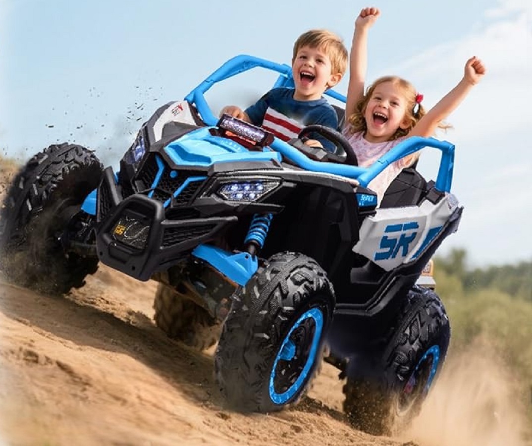 Carro Infantil Batería Eléctrico Campero Todo Terreno 1-12 AÑOS SR- RACING AZUL - Imagen 5