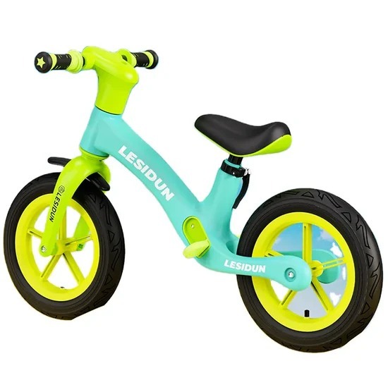 Bicicleta Iniciacion Impulso Niño Niña Equilibrio Verde-Azul - Imagen 5