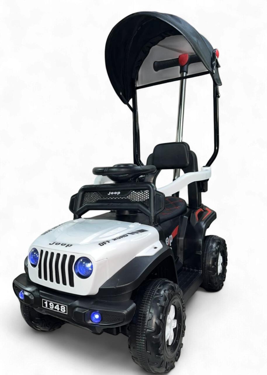 Carro Montable Bebe Paseador Musical Juguete 1-5 años JEEP BLANCO - Imagen 3