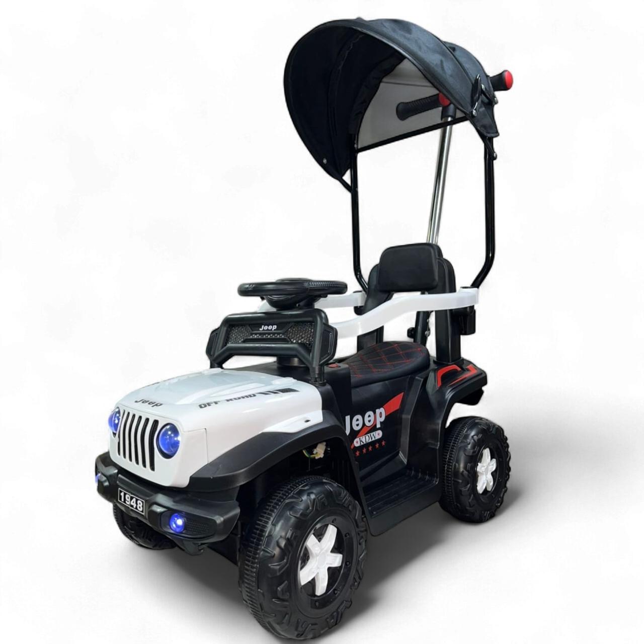 Carro Montable Bebe Paseador Musical Juguete 1-5 años JEEP BLANCO