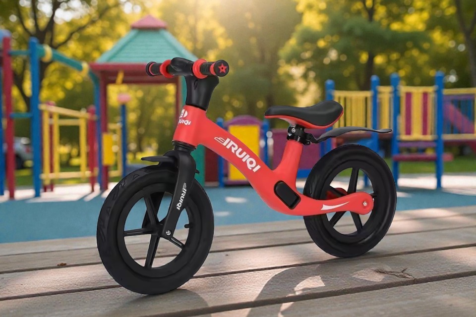 Bicicleta Iniciacion Impulso Niño Niña Equilibrio Roja-Negro - Imagen 4