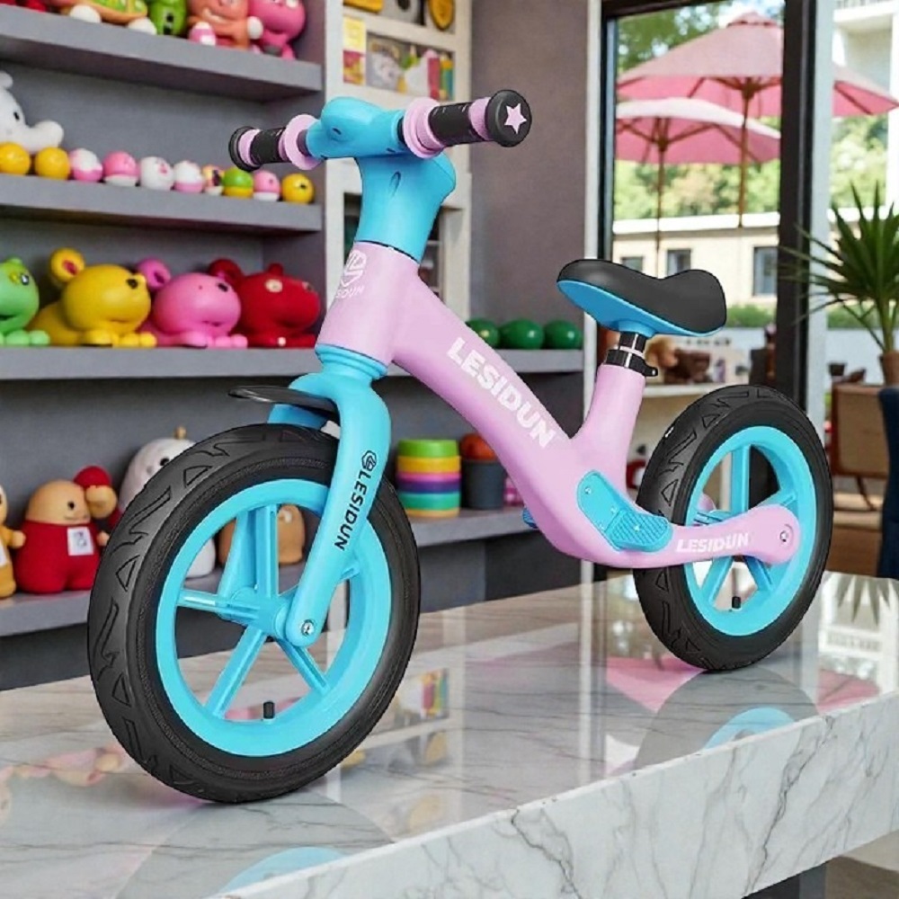 Bicicleta Iniciacion Impulso Niña Equilibrio Rosada-Azul - Imagen 3